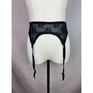 Vintage Black Lace Garter Belt Small XS 1990s Pinup